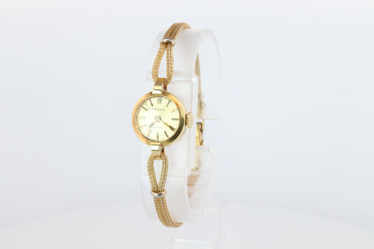 Genuine 18k Rolex Watch. 18k YG Ladies 8106 Dainty Cocktail Ladies Rolex