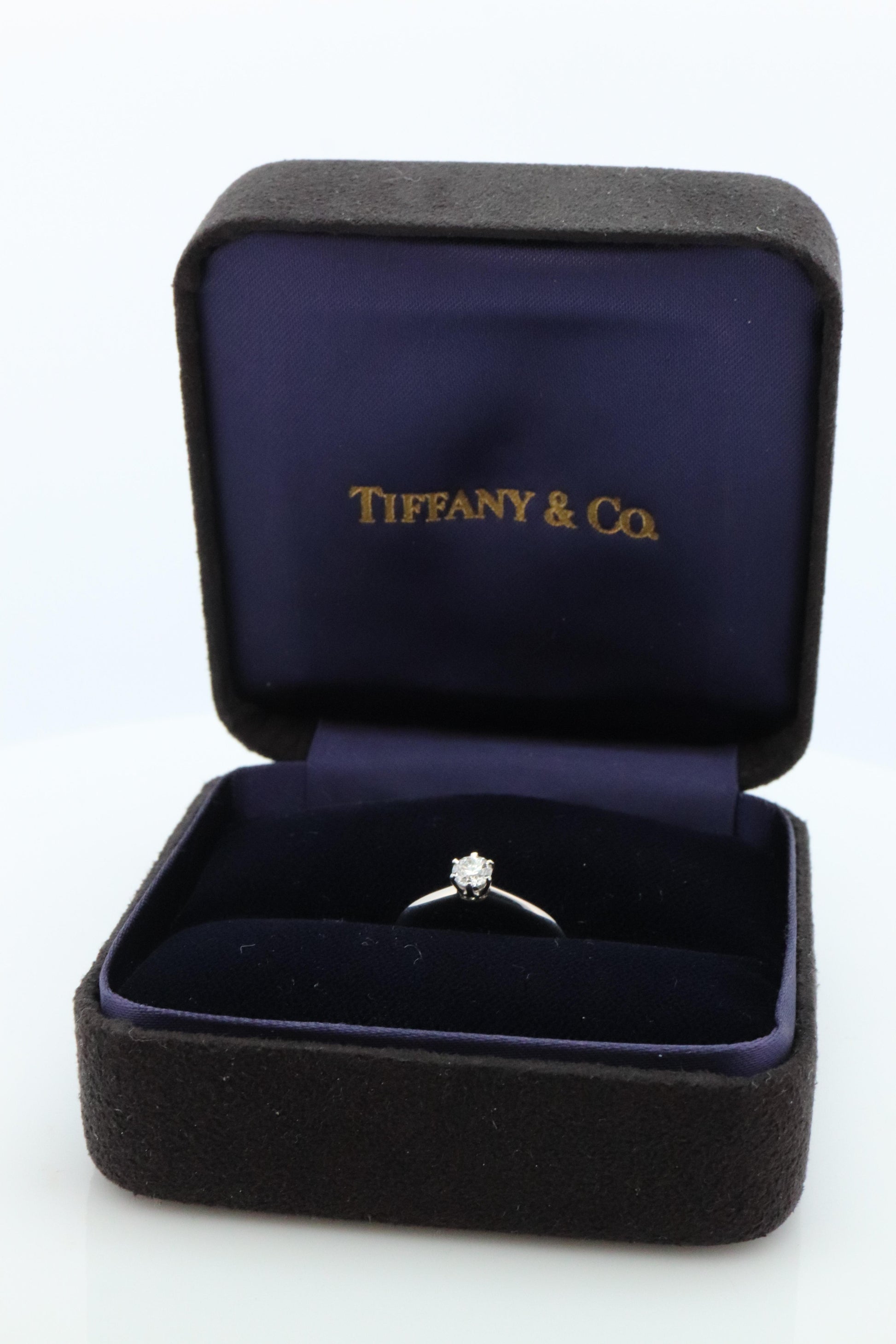 Certified Tiffany and Co Diamond Ring .26ct Tiffany Platinum Engagement ring