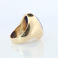 14k Gold Large Oval Lapis Lazuli ring. Unique Lapis Bezel set Signet ring.
