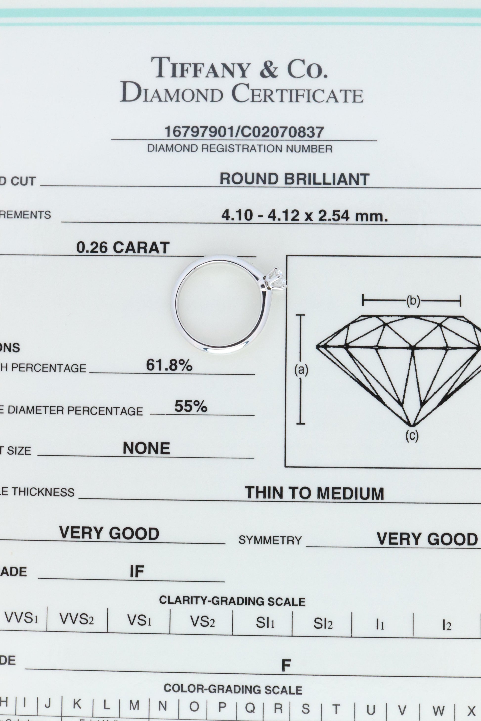 Certified Tiffany and Co Diamond Ring .26ct Tiffany Platinum Engagement ring