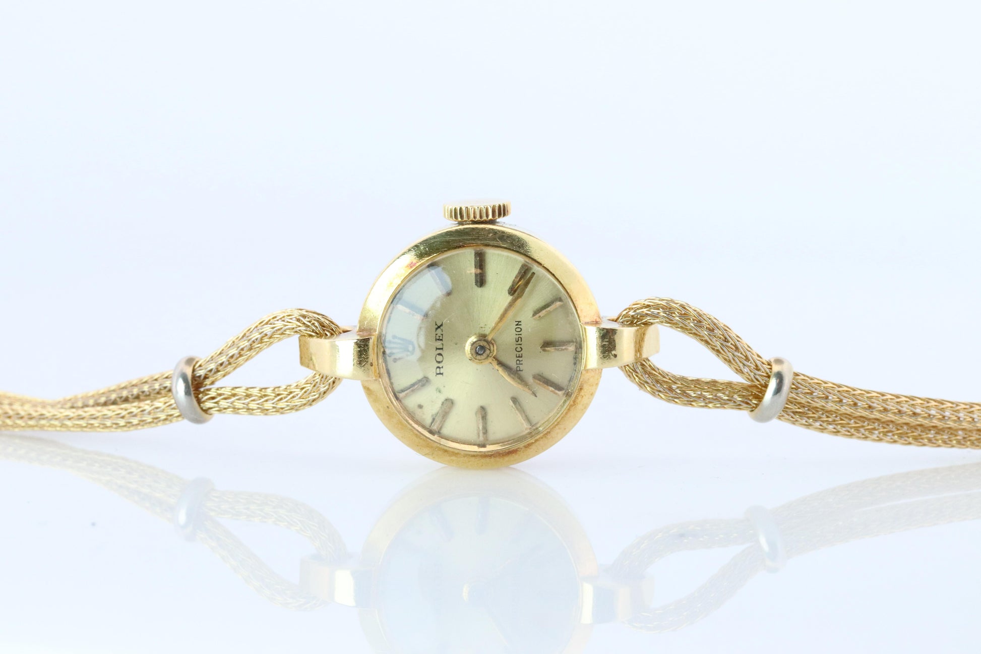 Genuine 18k Rolex Watch. 18k YG Ladies 8106 Dainty Cocktail Ladies Rolex