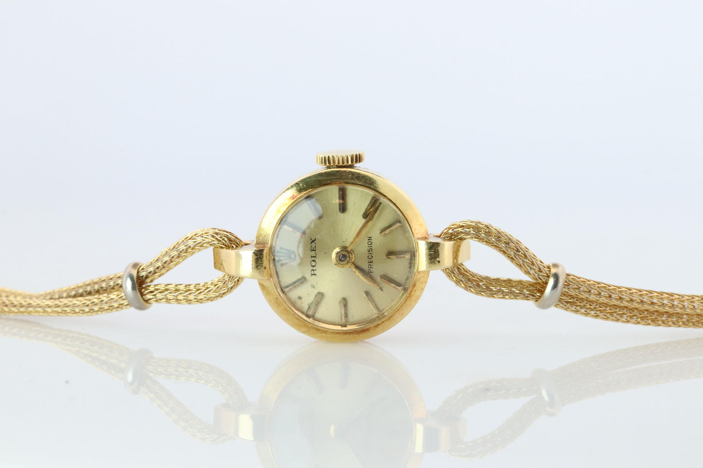 Genuine 18k Rolex Watch. 18k YG Ladies 8106 Dainty Cocktail Ladies Rolex