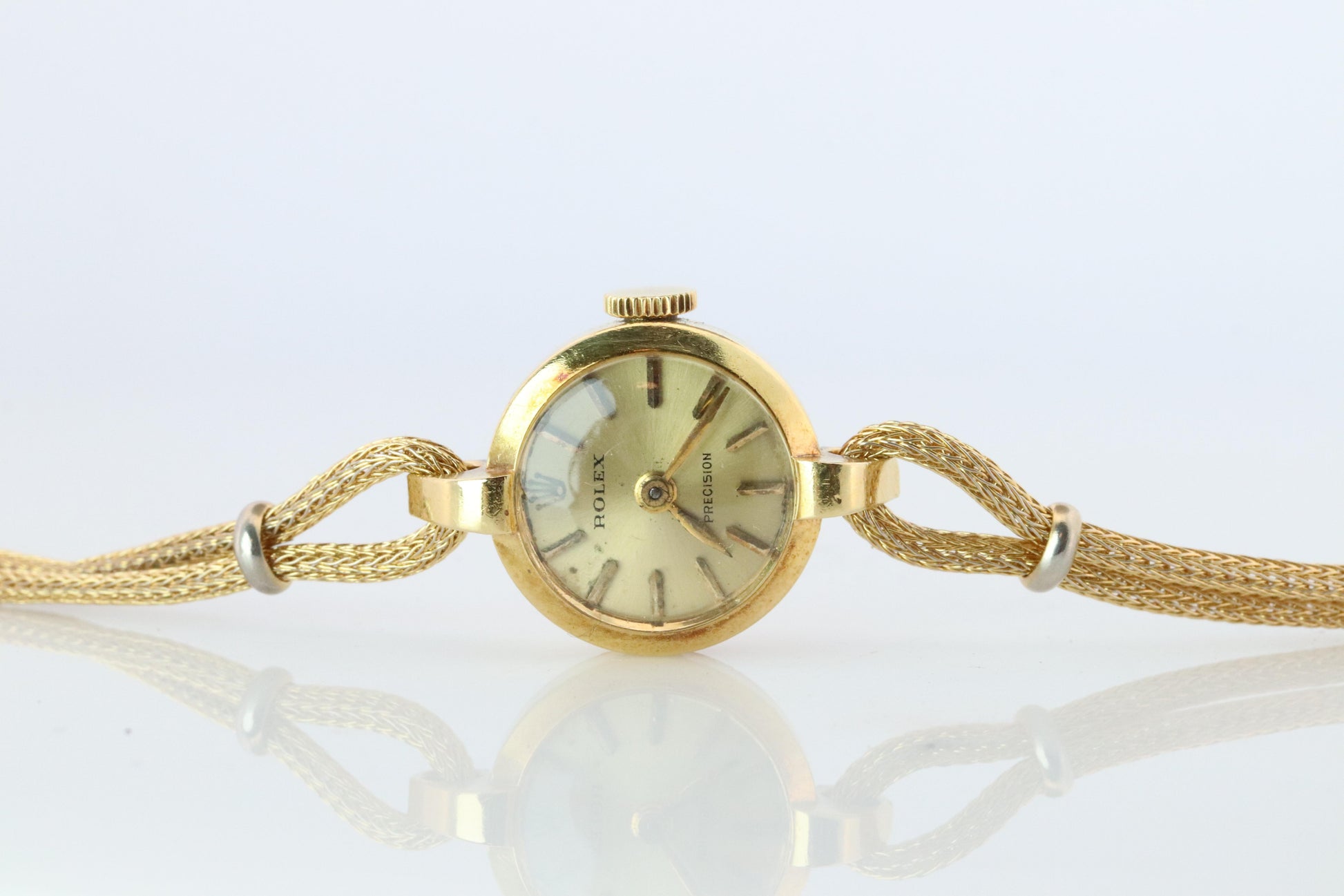 Genuine 18k Rolex Watch. 18k YG Ladies 8106 Dainty Cocktail Ladies Rolex