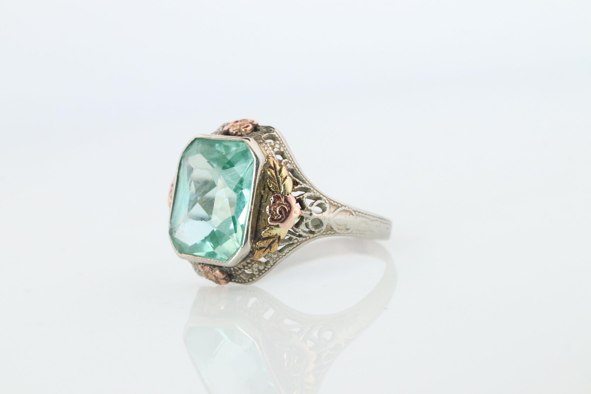 Otsby Barton TOPAZ Ring. 10k Yellow Gold Spinel. OB from Art Deco 1920