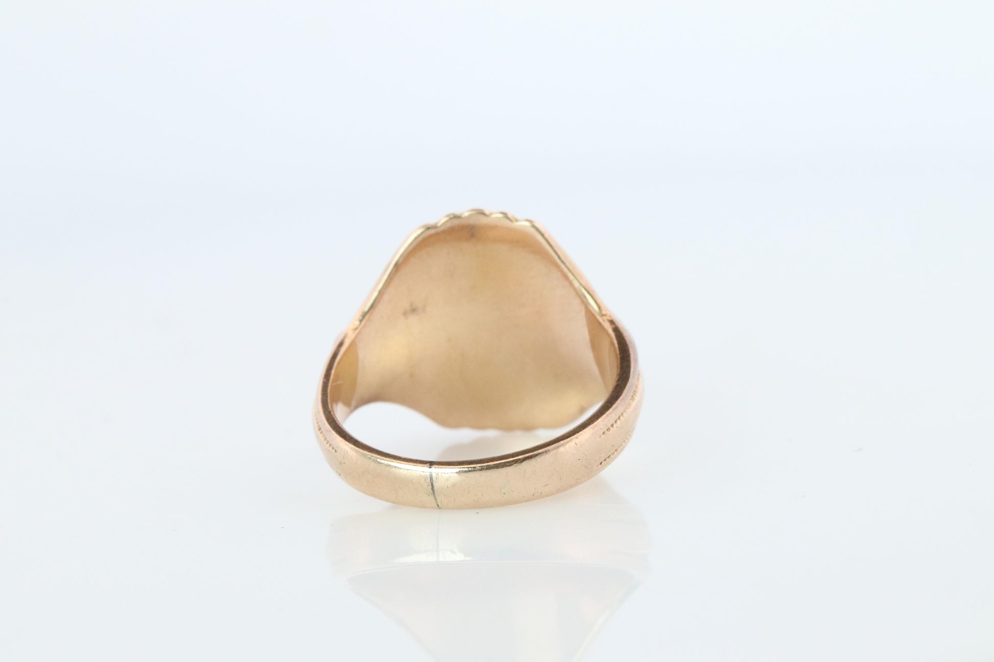 Otsby Barton Signet Ring. 10k Yellow Gold Engraved Initials. OB Art Deco 1920s