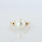 Mikimoto Ring. Vintage 14k Gold Mikimoto Solitaire Pearl ring. Mikimoto Pearl