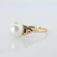 Mikimoto Ring. Vintage 14k Gold Mikimoto Solitaire Pearl ring. Mikimoto Pearl