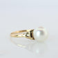 Mikimoto Ring. Vintage 14k Gold Mikimoto Solitaire Pearl ring. Mikimoto Pearl