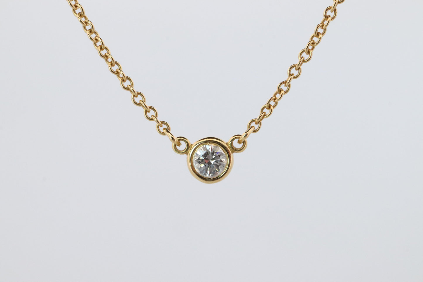 Vintage Tiffany Co Necklace Elsa Peretti Diamond by the Yard 0.10ct Solitaire 1P
