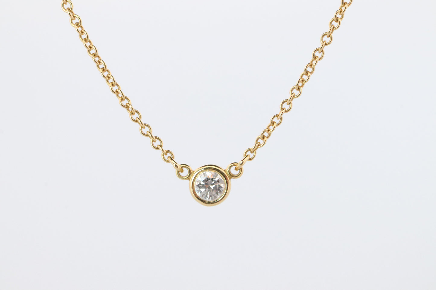 Vintage Tiffany Co Necklace Elsa Peretti Diamond by the Yard 0.10ct Solitaire 1P