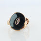 10k ONYX Diamond ring. Onyx 10k yellow gold ring. Vintage Victorian Onyx