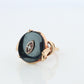 10k ONYX Diamond ring. Onyx 10k yellow gold ring. Vintage Victorian Onyx