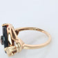 10k ONYX Diamond ring. Onyx 10k yellow gold ring. Vintage Victorian Onyx