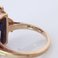 10k Sapphire Intaglio face ring. Vintage Sapphire Carved Face ring