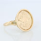 14k Gold Signet Ring with a 2 Pence Bermuda Hogge Coin.