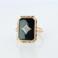 10k ONYX Diamond ring. Vintage Budlong, Dockert & Armstrong BDA ring