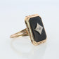 10k ONYX Diamond ring. Vintage Budlong, Dockert & Armstrong BDA ring