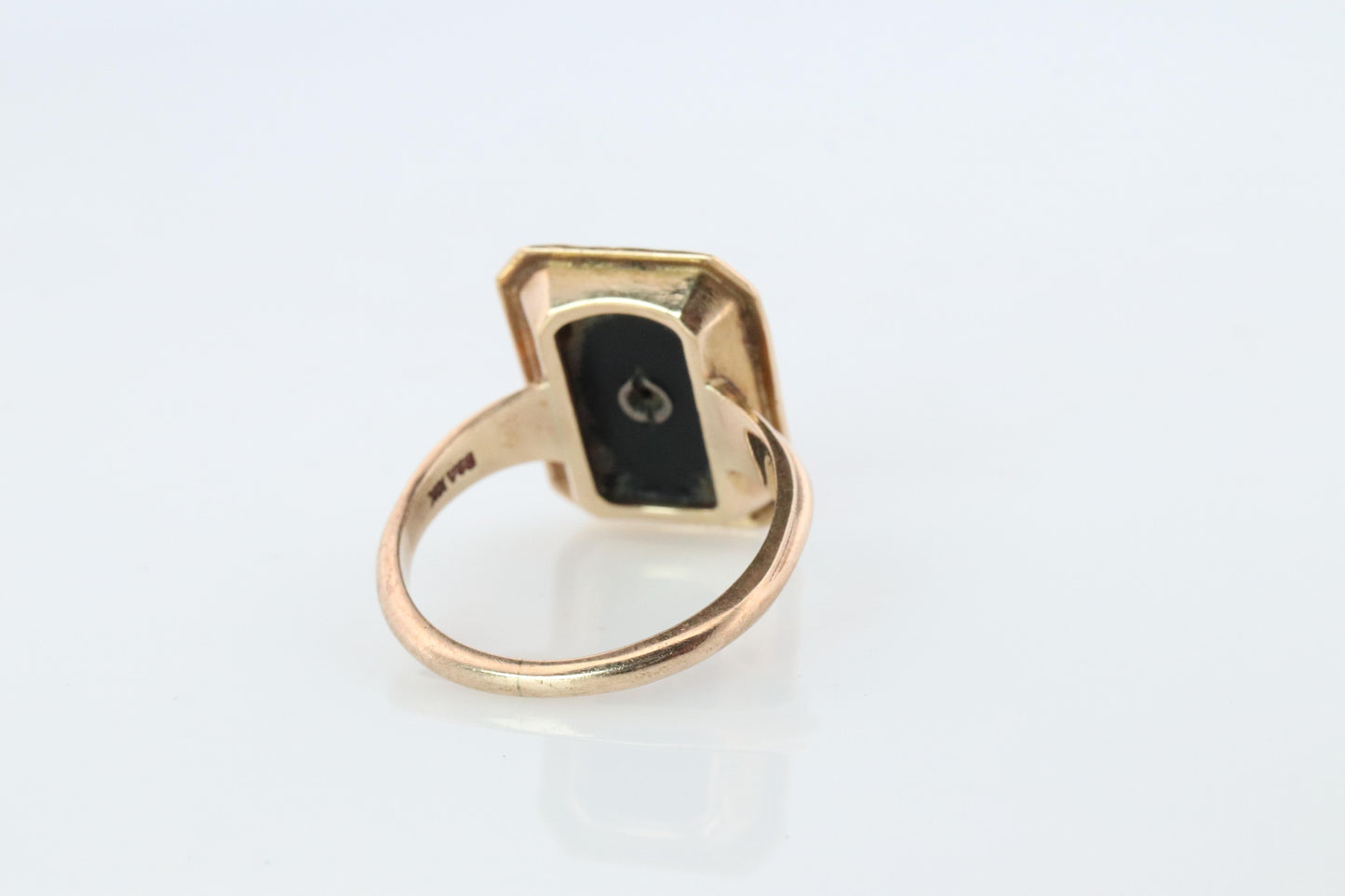 10k ONYX Diamond ring. Vintage Budlong, Dockert & Armstrong BDA ring