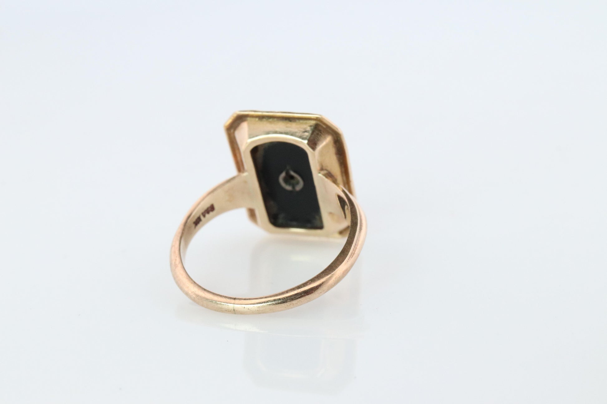 10k ONYX Diamond ring. Vintage Budlong, Dockert & Armstrong BDA ring