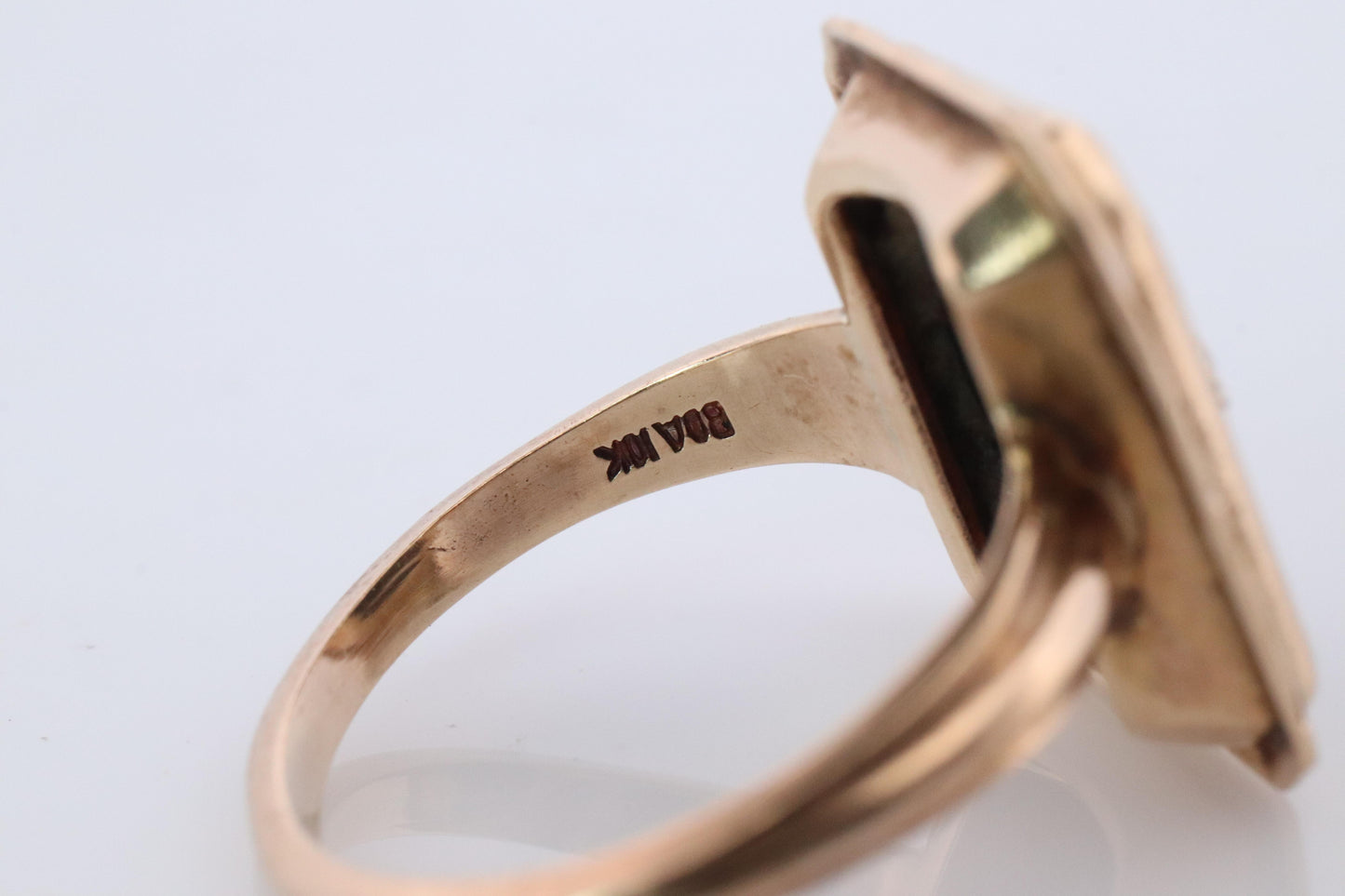 10k ONYX Diamond ring. Vintage Budlong, Dockert & Armstrong BDA ring