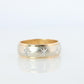 14k Wide Engraved Star Ornate band.  Vintage Multitone Embossed Engraved design.