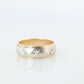 14k Wide Engraved Star Ornate band.  Vintage Multitone Embossed Engraved design.