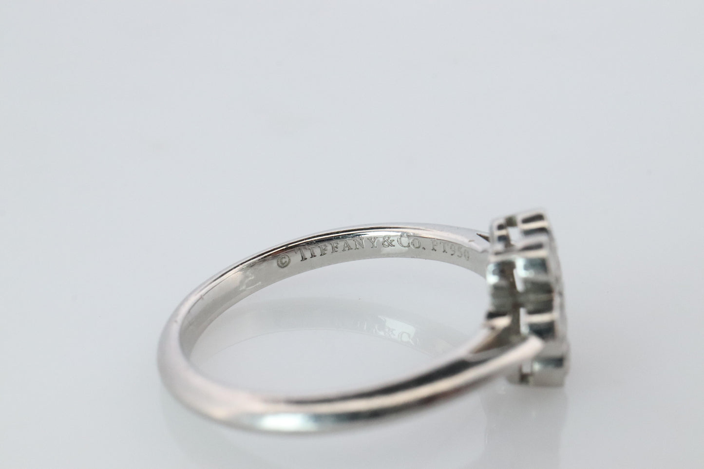 Tiffany and Co. Diamond Ring. Platinum Enchant Flower Diamond Band.