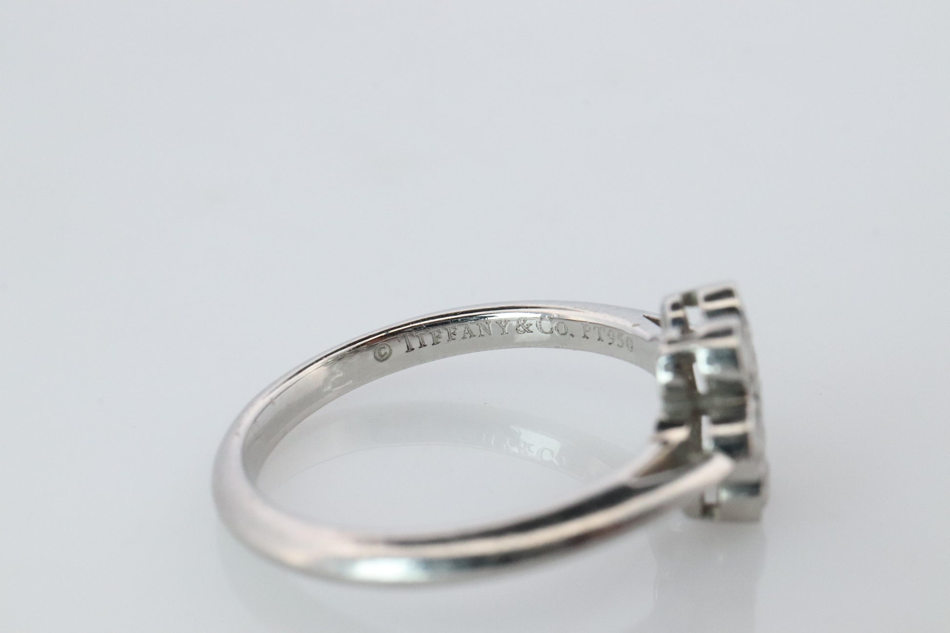 Tiffany and Co. Diamond Ring. Platinum Enchant Flower Diamond Band.