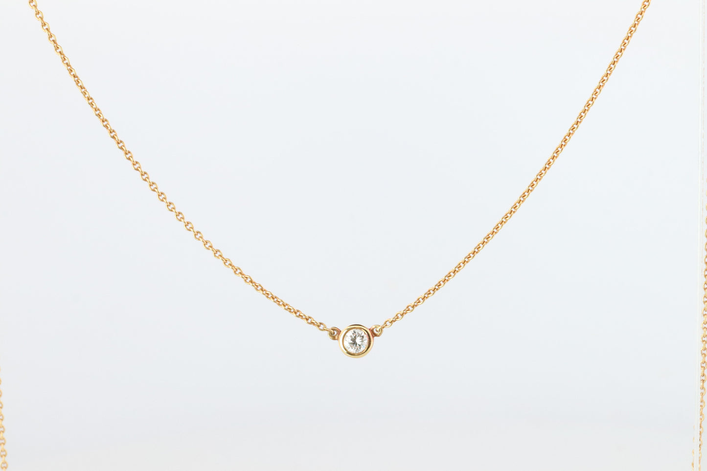 Vintage Tiffany Co Necklace Elsa Peretti Diamond by the Yard 0.10ct Solitaire 1P