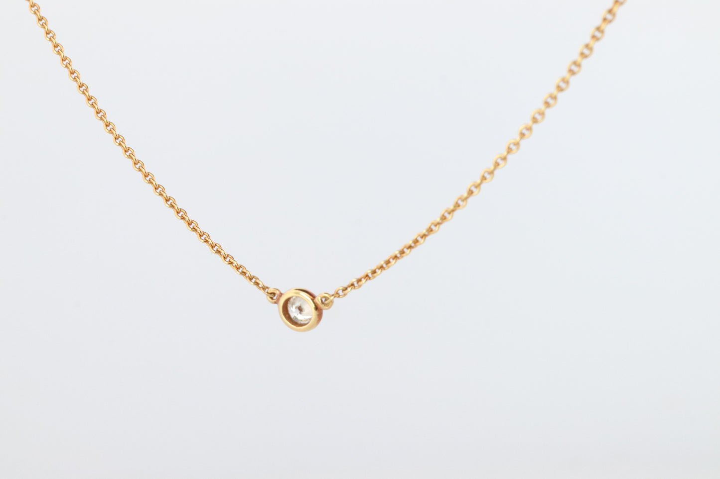 Vintage Tiffany Co Necklace Elsa Peretti Diamond by the Yard 0.10ct Solitaire 1P