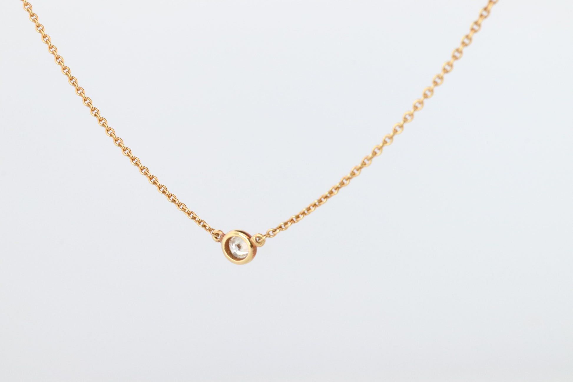 Vintage Tiffany Co Necklace Elsa Peretti Diamond by the Yard 0.10ct Solitaire 1P