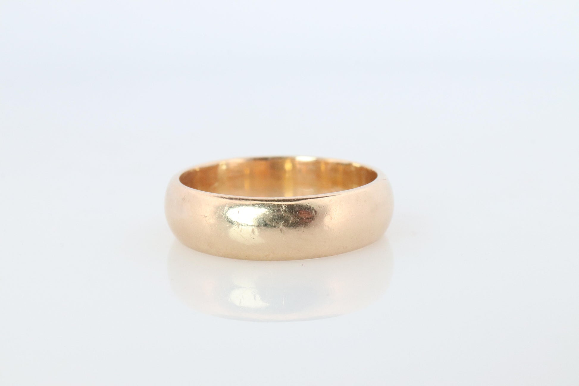 14k Wide band. Comfort Fit 6mm Wide Wedding ring yellow Gold.