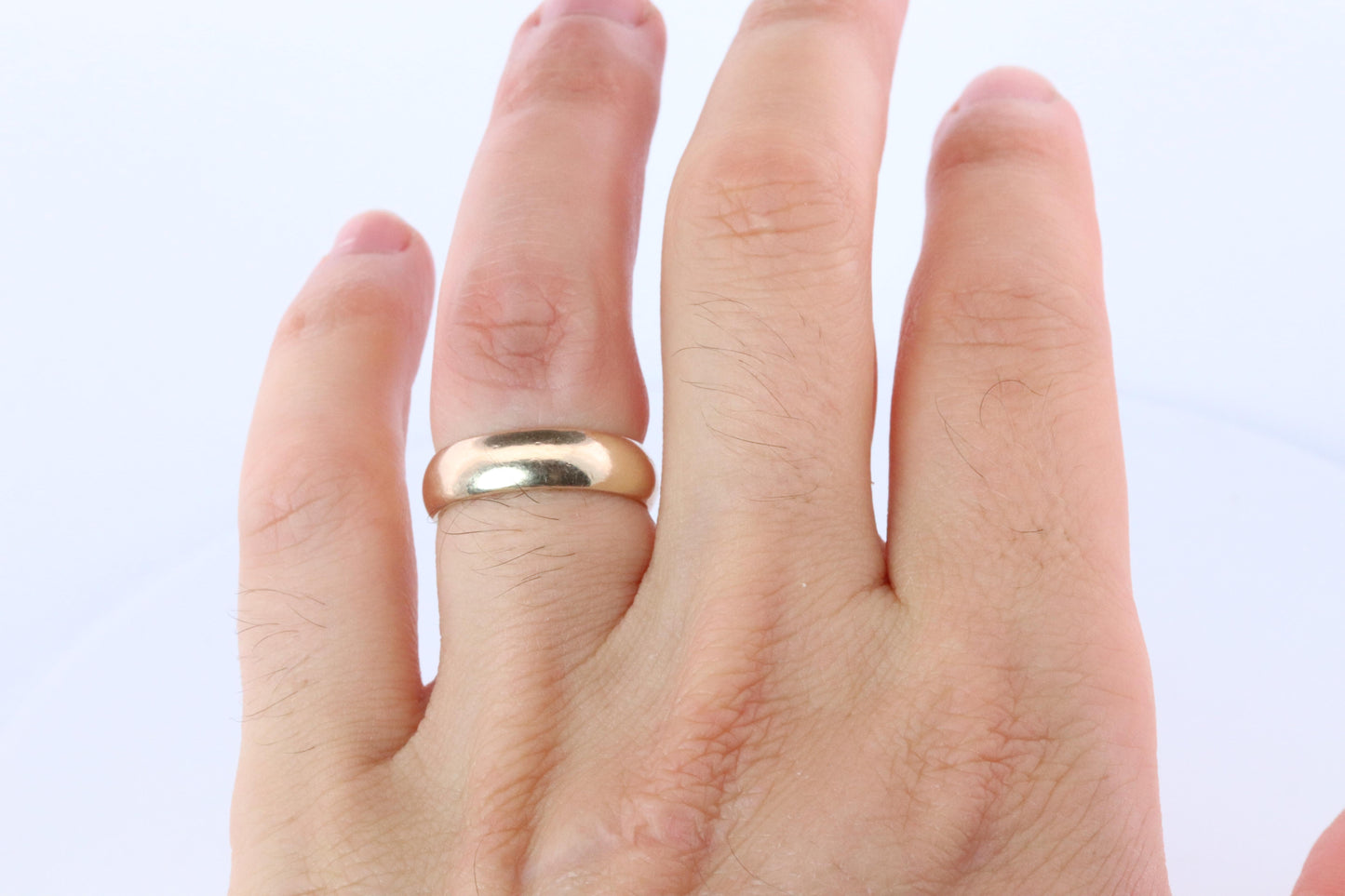 14k Wide band. Comfort Fit 6mm Wide Wedding ring yellow Gold.