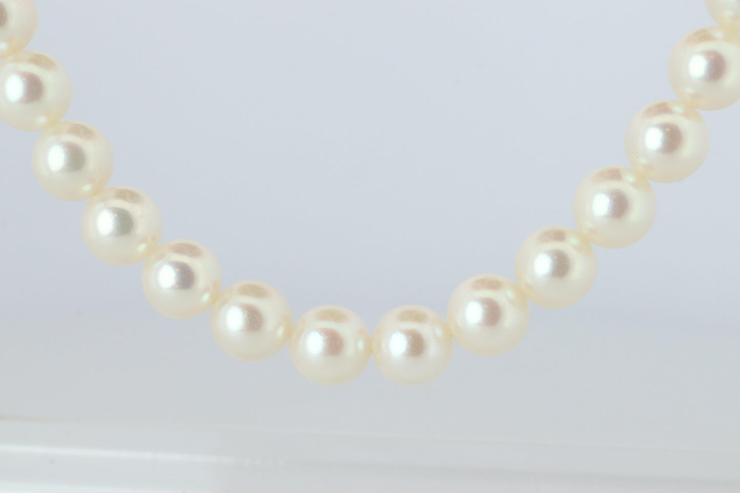 MIKIMOTO 14k White Gold Pearl Necklace. 7mm Pearls Chocker Necklace.