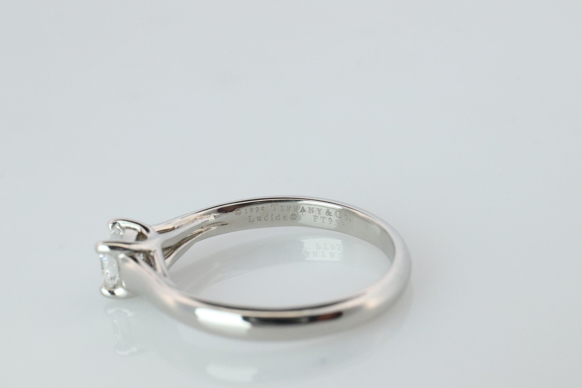 Certified Tiffany and Co Diamond Ring .28ct Tiffany Platinum Lucida Engagement