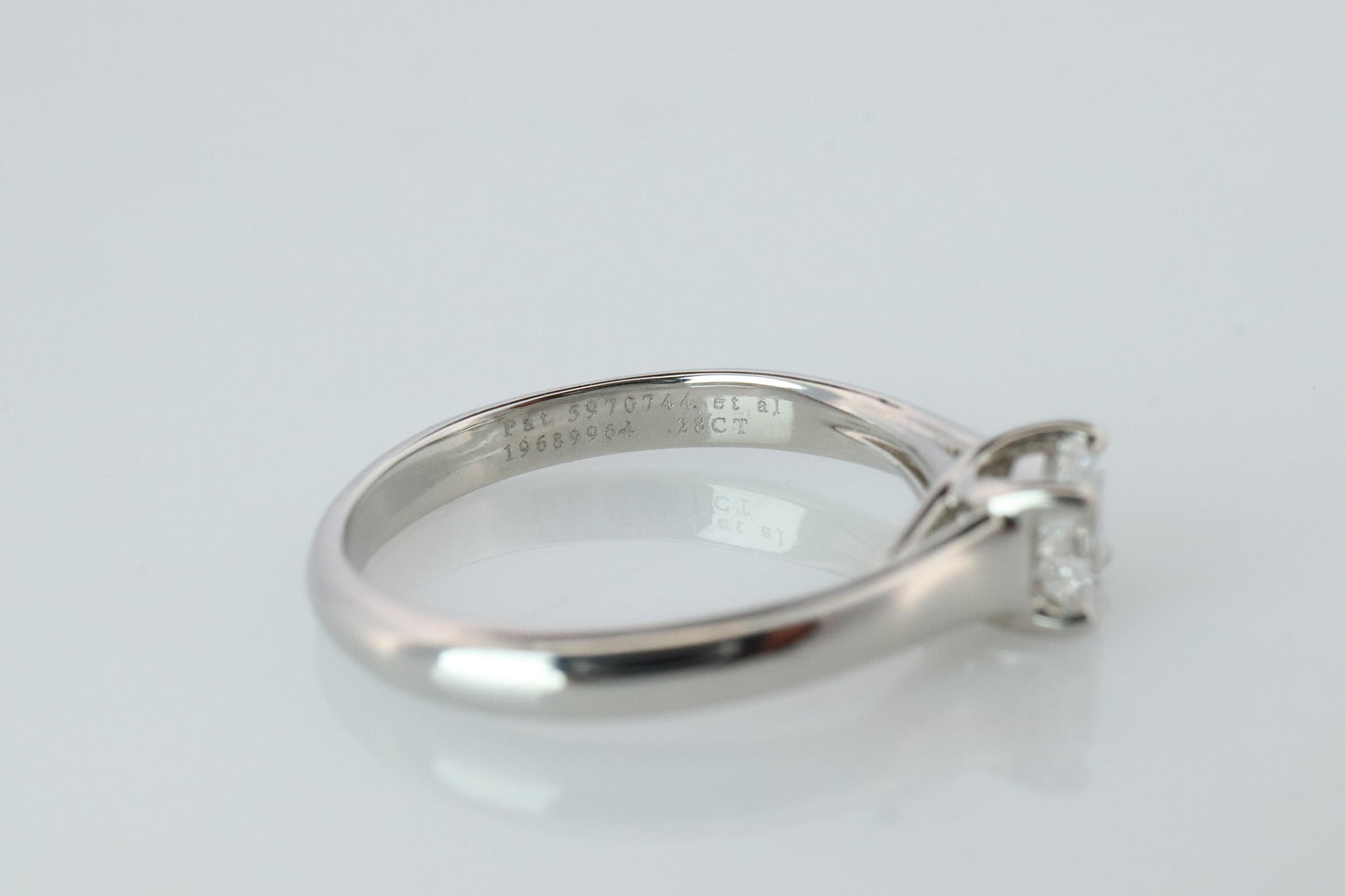 Certified Tiffany and Co Diamond Ring .28ct Tiffany Platinum Lucida Engagement