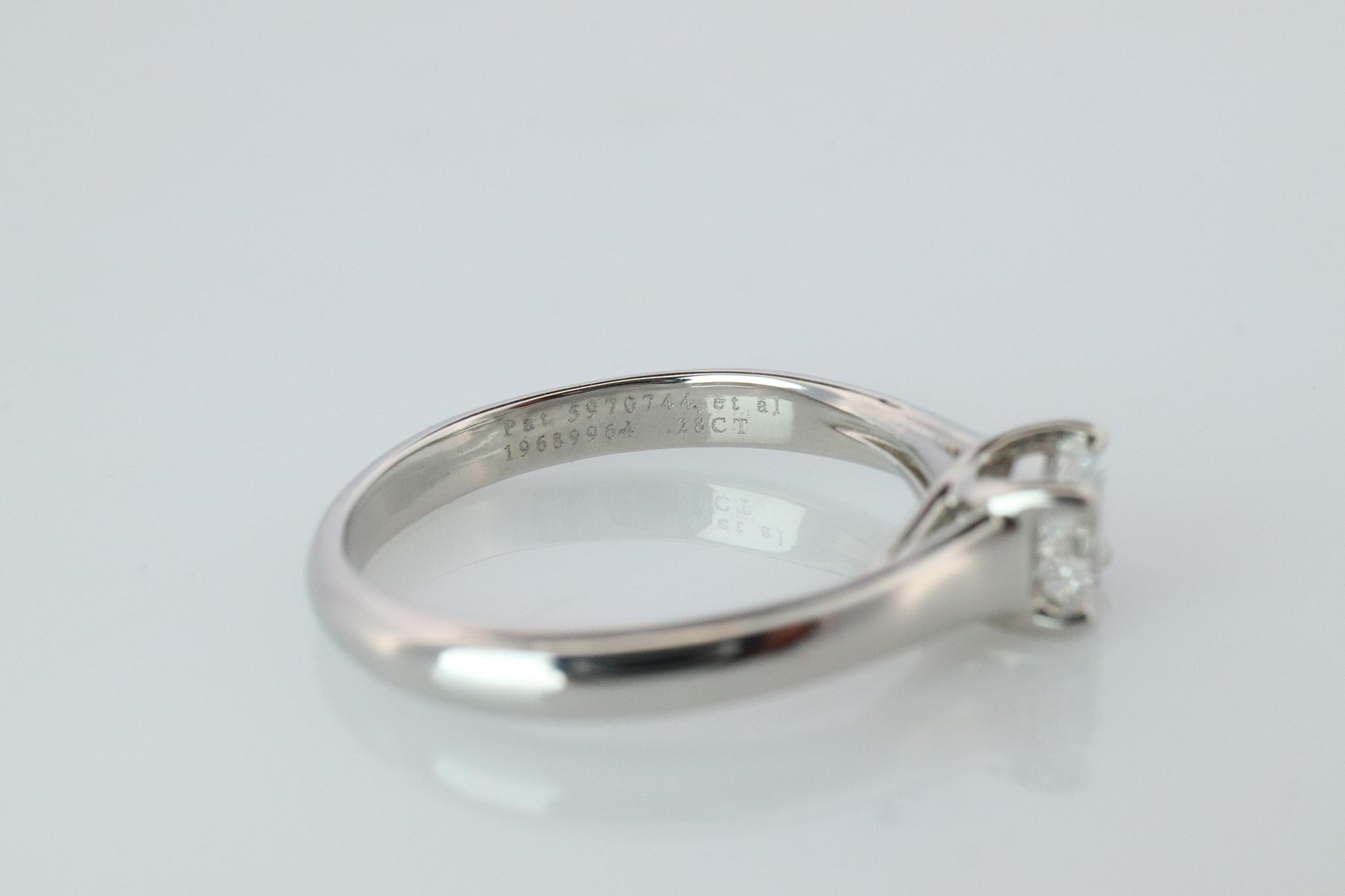 Certified Tiffany and Co Diamond Ring .28ct Tiffany Platinum Lucida Engagement