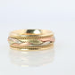 14k Wide band. Tricolor Braid Gold Ring. White Yellow Rose Gold Braided ring