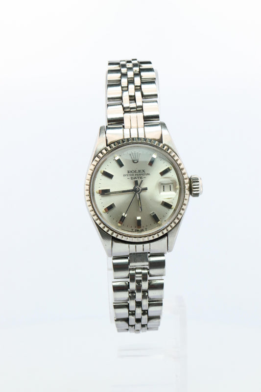 Genuine Rolex 6517 Oyster Perpetual Watch. Ladies ROLEX Automatic WG Bezel.
