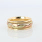 14k Wide band. Tricolor Braid Gold Ring. White Yellow Rose Gold Braided ring