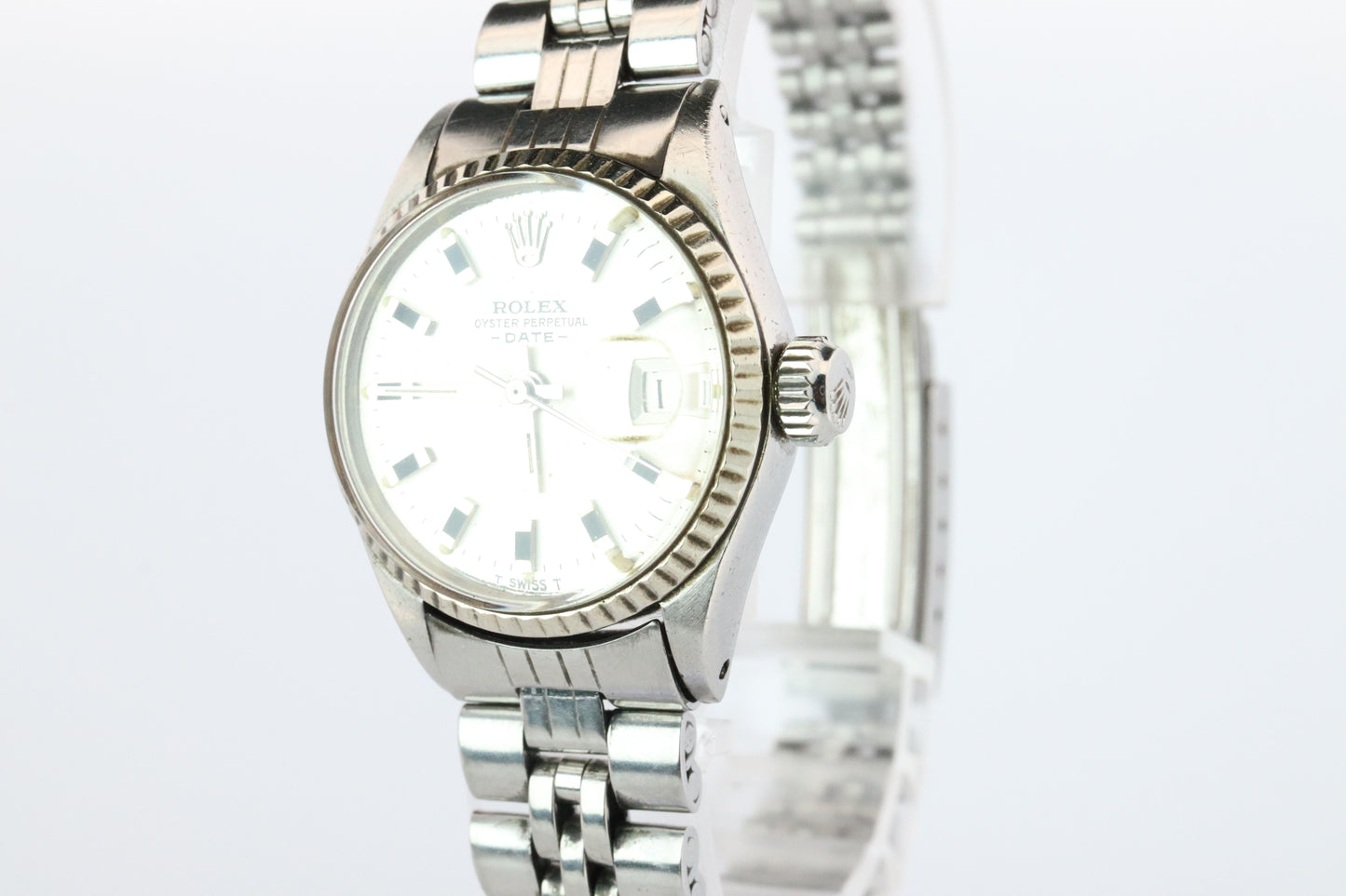 Genuine Rolex 6517 Oyster Perpetual Watch. Ladies ROLEX Automatic WG Bezel.