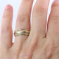 14k Wide band. Tricolor Braid Gold Ring. White Yellow Rose Gold Braided ring