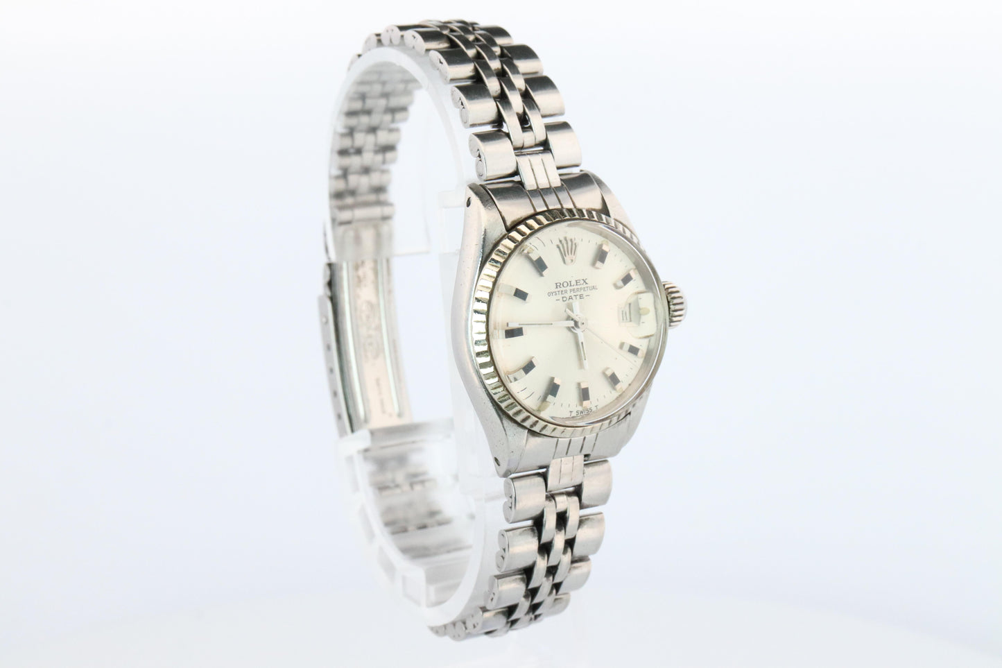 Genuine Rolex 6517 Oyster Perpetual Watch. Ladies ROLEX Automatic WG Bezel.