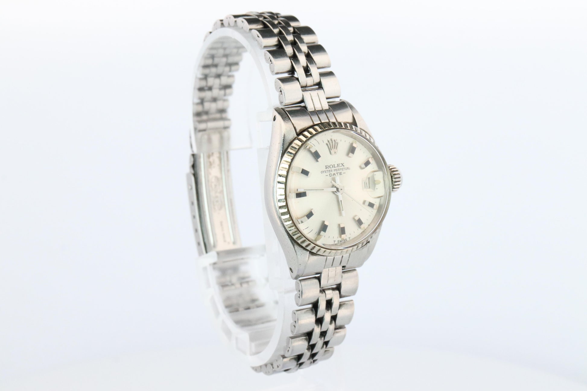 Genuine Rolex 6517 Oyster Perpetual Watch. Ladies ROLEX Automatic WG Bezel.