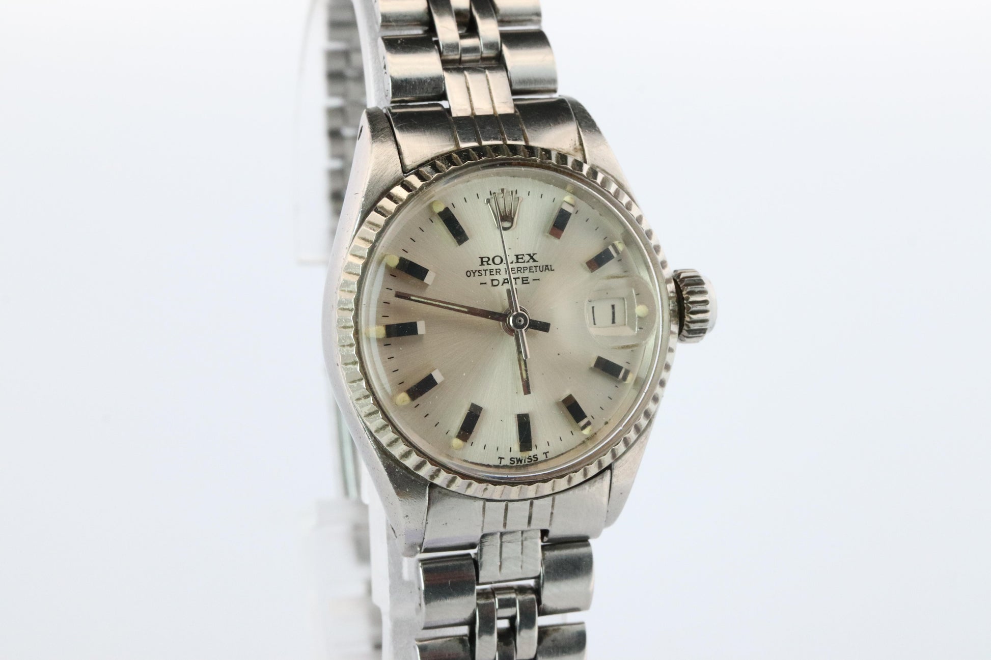 Genuine Rolex 6517 Oyster Perpetual Watch. Ladies ROLEX Automatic WG Bezel.