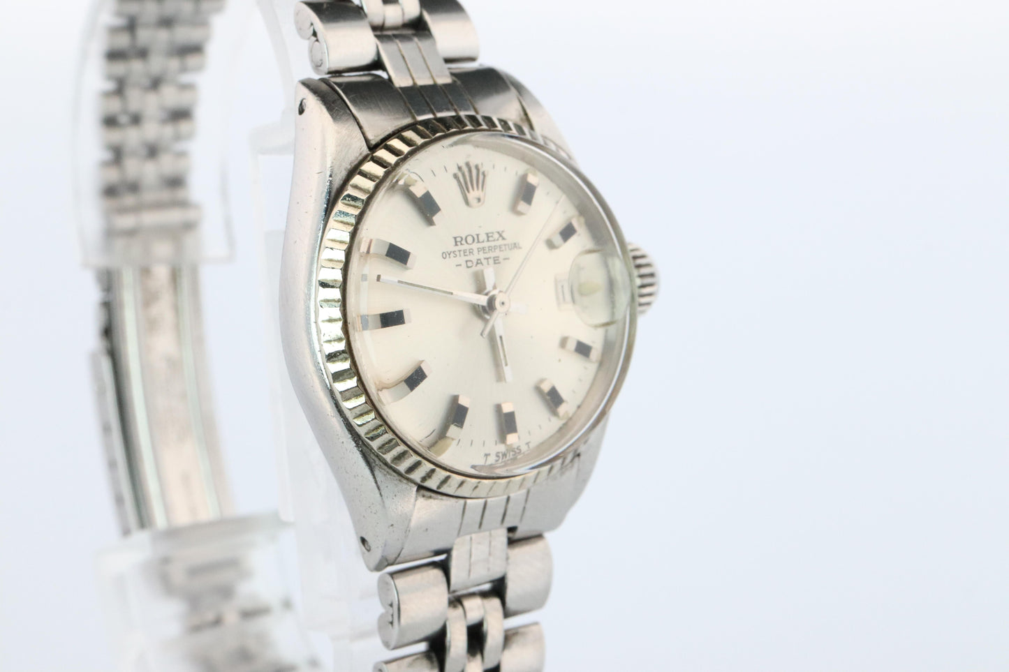 Genuine Rolex 6517 Oyster Perpetual Watch. Ladies ROLEX Automatic WG Bezel.