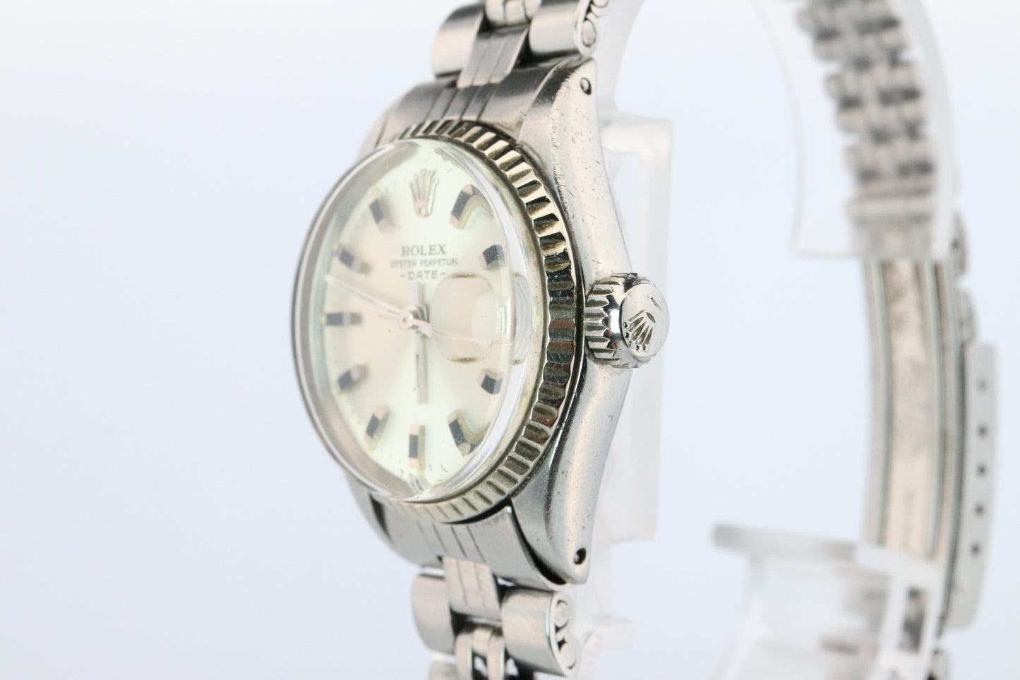 Genuine Rolex 6517 Oyster Perpetual Watch. Ladies ROLEX Automatic WG Bezel.
