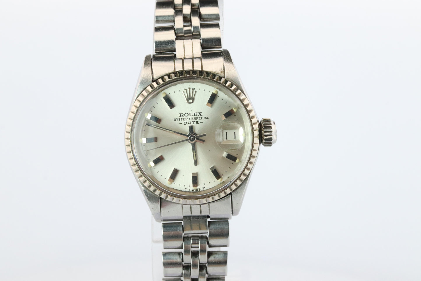 Genuine Rolex 6517 Oyster Perpetual Watch. Ladies ROLEX Automatic WG Bezel.