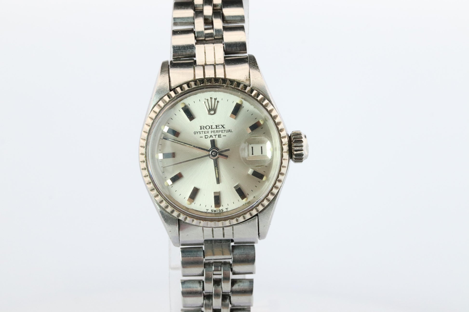 Genuine Rolex 6517 Oyster Perpetual Watch. Ladies ROLEX Automatic WG Bezel.