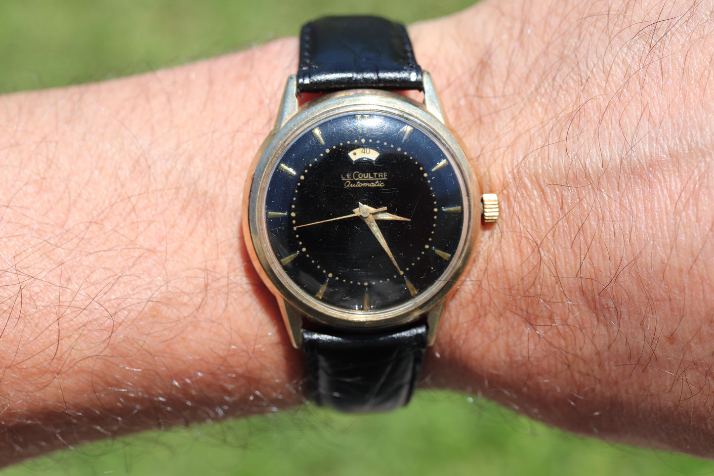 Jaeger Le Coultre Power Reserve Watch. 10k Gold Filled Mens JLC Vintage Watch.